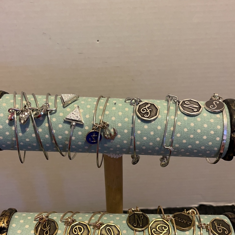 Bangles Bracelets With Initial Letters & Charms (… - image 4